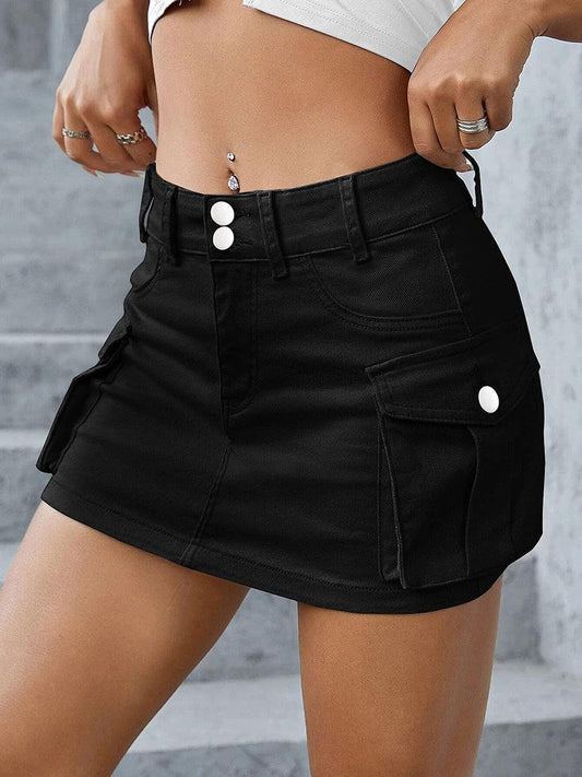 Denim Cargo Mini Skirt - Bkonfec. Store Fashion