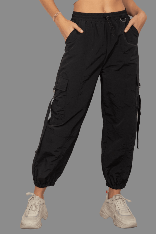 VERY J Elastic Waist Woven Cargo Pants - Bkonfec. Store Fashion